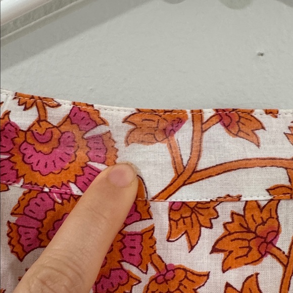 Victoria Dunn Pink Orange Floral flutter sleeve tunic shift dress cottagecore - Picture 6 of 6